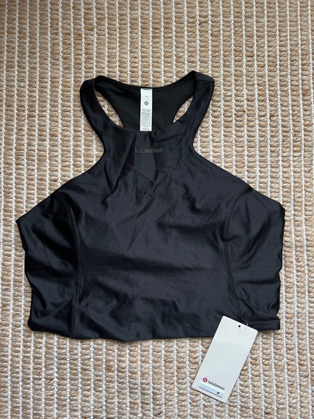 Lululemon Satin Shine Tank *Wordmark Black Size 14 XL - NWT
